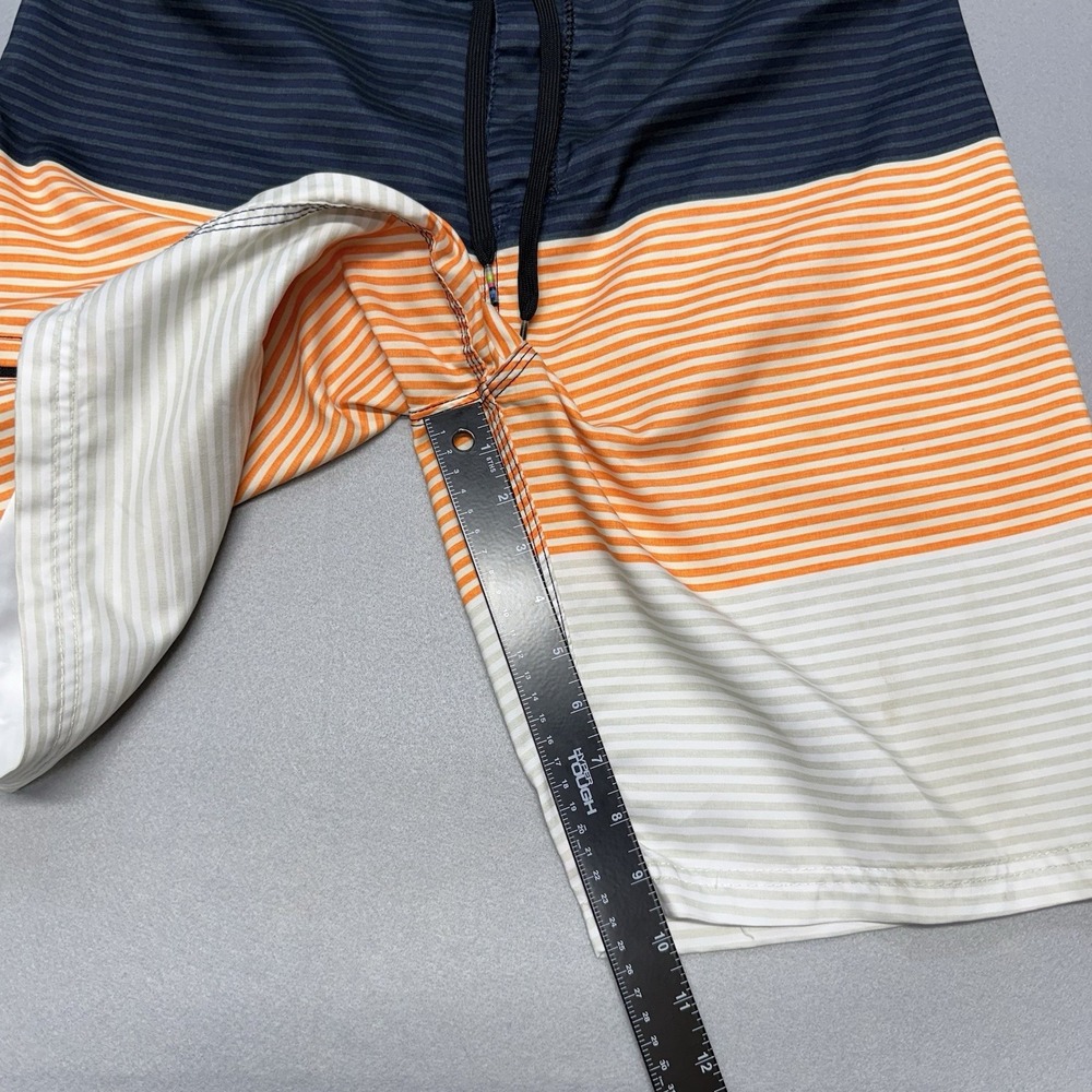 Hurley Phantom Board Shorts Mens 34 Blue Orange Striped Surf Swim‎ Trunks Beach - Picture 6 of 17